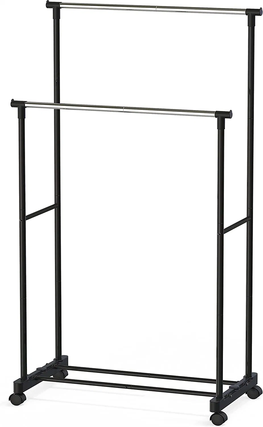 Double Rod Portable Clothing Hanging Garment Rack