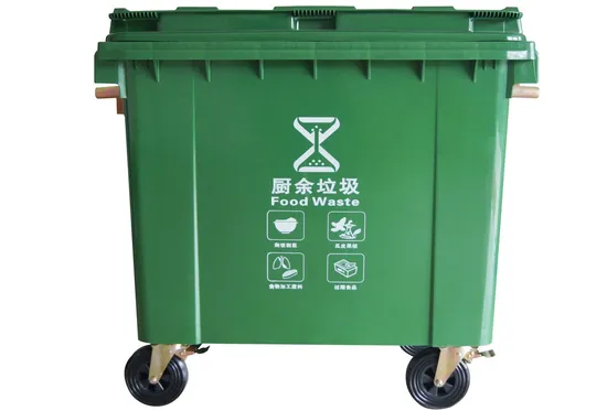 25L/70L/100L/120L/240L/360L/660L/1100L Lixeira de pedal de plástico Lixeira