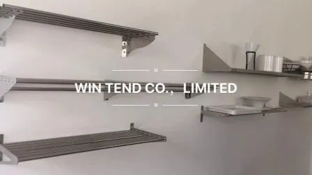 Fábrica de catering comercial restaurante hotel cozinha ajustar prateleira de parede de aço inoxidável montada com prateleiras suspensas ajustáveis ​​de duas camadas